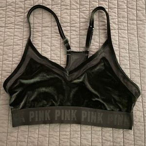Victoria’s Secret PINK velvet and sheer sports bra